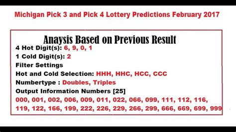 michigan pick 3 results.